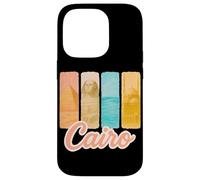 Caire Pastel Coup de Pinceau Art avec Monuments égyptiens Coque pour iPhone 14 Pro