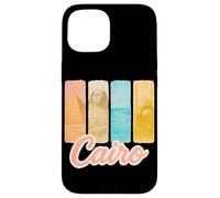Caire Pastel Coup de Pinceau Art avec Monuments égyptiens Coque pour iPhone 15