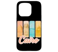 Caire Pastel Coup de Pinceau Art avec Monuments égyptiens Coque pour iPhone 15 Pro