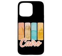 Caire Pastel Coup de Pinceau Art avec Monuments égyptiens Coque pour iPhone 15 Pro Max