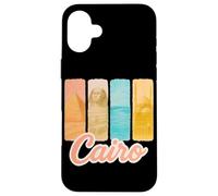Caire Pastel Coup de Pinceau Art avec Monuments égyptiens Coque pour iPhone 16 Plus