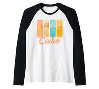 Caire Pastel Coup de Pinceau Art avec Monuments égyptiens Manche Raglan