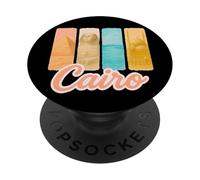 Caire Pastel Coup de Pinceau Art avec Monuments égyptiens PopSockets PopGrip Adhésif