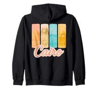 Caire Pastel Coup de Pinceau Art avec Monuments égyptiens Sweat à Capuche