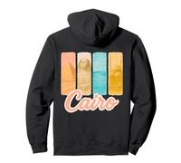 Caire Pastel Coup de Pinceau Art avec Monuments égyptiens Sweat à Capuche