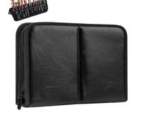 CAIRIAC Sac de rangement pour pinceaux de maquillage, étui de voyage portable pour pinceaux de maquillage, sac de voyage pliable pour pinceaux de beauté pour homme et femme, cadeau d'artiste (noir),