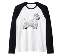 Cairn Terrier Art linéaire Hundefreund Manche Raglan
