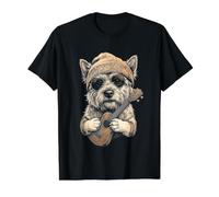 Cairn Terrier Bonnet pour ukulélé Y2K Esthétique T-Shirt Graphique avec Valeur, Homme, Noir, S