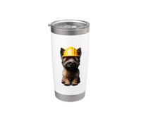 Cairn Terrier Casque de chantier Jaune Gobelet isotherme en acier inoxydable double paroi