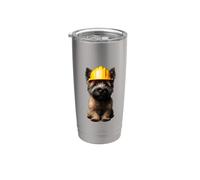 Cairn Terrier Casque de chantier Jaune Gobelet isotherme en acier inoxydable double paroi