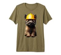 Cairn Terrier Casque de Chantier Jaune T-Shirt Haut de Gamme