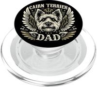 Cairn Terrier Dad Biker Wings Moto Lover Dog Retro PopSockets PopGrip pour MagSafe
