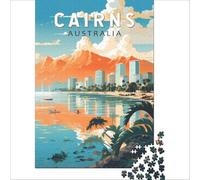 Cairns Australia Poster Puzzle 1000 pièces | puzzle avec un design de phare pour les fans de bord de mer une jolie image à compléter le w nd à la maison38x52cm
