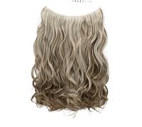 CAISHA 50cm 1 Extension De Trame Avec Bande Elastique Extensions De Cheveux Postiche Ondulé Brun Clair Mèches Blond Clair E123-1