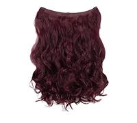 CAISHA 50cm 1 Extension De Trame Avec Bande Elastique Extensions De Cheveux Postiche Ondulé Rouge Bordeaux E114-1