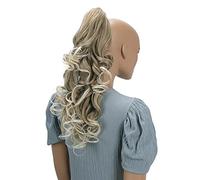 CAISHA 50cm Postiche Natte Queue De Cheval Extensions De Cheveux Volumineux Ondulé Mélange Blond Foncé H64