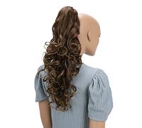 CAISHA 50cm Postiche Natte Queue De Cheval Extensions De Cheveux Volumineux Ondulé Mélange Brun H57C