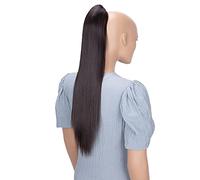 CAISHA 60cm Ponytail Postiche Avec Pince Papillon Natte Queue De Cheval Extensions De Cheveux Raide Brun Chocolat H604