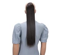 CAISHA 60cm Postiche Avec 2 Rubans Natte Queue De Cheval Extensions De Cheveux Raide Marron HC7