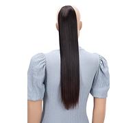 CAISHA 60cm Postiche Avec 2 Rubans Natte Queue De Cheval Extensions De Cheveux Raide Mélange Marron HC18