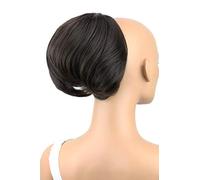 CAISHA CChignon Hepburn Extension De Cheveux Synthétiques Postiche Fermeture Par Cordon Brun Foncé HD1