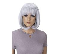 CAISHA Perruque Bob Cheveux Courts Cosplay Spectacle De Théâtre Fibre Synthétique Résistante à la Chaleur Raide Gris Clair SH032j