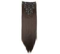 CAISHA XXL 50cm 8 Pièces Jeu Clip In Extensions Extensions De Cheveux Postiche Raide Brune CES104