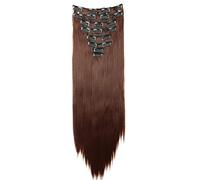 CAISHA XXL 50cm 8 Pièces Jeu Clip In Extensions Extensions De Cheveux Postiche Raide Marron CES109