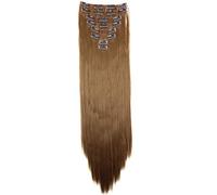 CAISHA XXL 50cm 8 Pièces Jeu Clip In Extensions Extensions De Cheveux Postiche Raide Marron Clair CES105