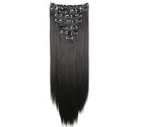 CAISHA XXL 50cm 8 Pièces Jeu Clip In Extensions Extensions De Cheveux Postiche Raide Marron Foncé CES102