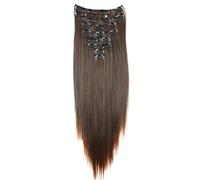 CAISHA XXL 50cm 8 Pièces Jeu Clip In Extensions Extensions De Cheveux Postiche Raide Mélange Marron CES116