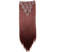 CAISHA XXL 50cm 8 Pièces Jeu Clip In Extensions Extensions De Cheveux Postiche Raide Rouge-Brun CES110
