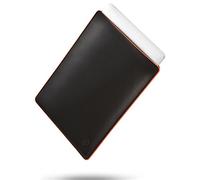 CAISON Housse de protection en cuir véritable végétal noir véritable pour ordinateur portable 14" avec doublure souple compatible avec Lenovo Yoga Slim, LG gram 14, Samsung Galaxy Book, ASUS Zenbook