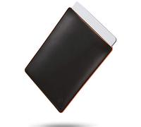 CAISON Housse de protection en cuir véritable végétal noir véritable pour ordinateur portable de 13 à 14" avec doublure souple compatible avec MacBook Pro 14", MacBook Air 13,6", ordinateur Surface