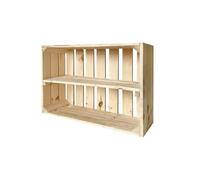 Caisse à fruits avec planche centrale en bois, étagère commode pour vin et pommes, 60 x 40 x 20 cm