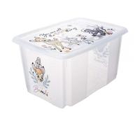 keeeper Boîte de rangement Bambi 45 L avec couvercle pivotante empilable pour enfants Transparent