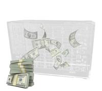 Caisse à monnaie en acrylique pour espèces, pièces de monnaie transparentes qui économisent de l'argent avec chiffres - Money Bank Coin Jar Box Compact et pratique Coin Contence pour de l'argent réel