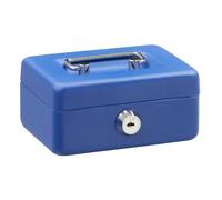 ARREGUI Elegant C9005 Caisse à monnaie et billets à clé pour ranger et transporter l'argent | Caisse en acier Tirelire avec fente pour pieces | Coffre fort portatif 12,5 cm de longueur | Couleur Bleu