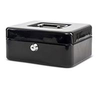 MAUL Caissette à monnaies – Acier laqué noir – 200×170×90 mm – Serrure cylindre avec 2 clés G