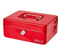 Caisse À Monnaie - Rouge - Métal - 5 Compartiments - 20cm