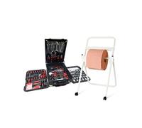 Caisse à outil 326 pièces Kraft Müller, valise avec Clés, Pinces, cliquets, Torx, Tournevis, avec Distributeur papier sur pied
