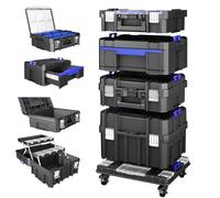 Caisse a Outil à roulettes à cinq niveaux,Boite a Outils Modulaire Empilable,Caisse a Outil Vide Portative avec Tiroir,Robuste et Durable,dans le garage, les réparations domiciliaires