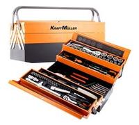 Caisse à outil Kraft Müller KM-85PCS Orange, en métal ultra résistante 85 outils, Top Qualité Chrome Vanadium, Tournevis, Pince