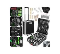 tectake Caisse à outils sur roulettes Servante d'atelier complète avec outils 1200 pièces - Rangement atelier Outillage à main Bricolage Embout visseuse Kit tournevis