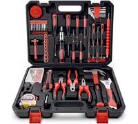 Caisse a Outils Complete 205pcs-Boite a Outils Complete Malette Outils Bricolage avec Marteau Pince Jeu de Tourvis Screwdriver Bits Kit,Convient à L'entretien Ménager de Routine