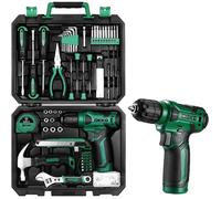Caisse à outils DEKO 8V 126 pièces - Perceuse-visseuse sans fil mallette complète