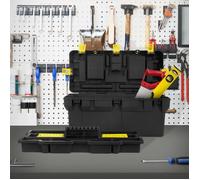 Caisse à outils - ECD GERMANY - 65x32x31 cm - Plastique dur - Compartiment intermédiaire - Noir