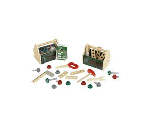 Caisse à outils en bois KLEIN Bosch 8161 - 23 accessoires - Naturel/Vert/Rouge/Gris - Dès 3 ans