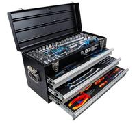 Caisse à Outils Métallique 3 Tiroirs - 147 Outils Complets - Rangement Robuste et Pratique Pro - D-Work