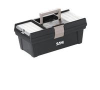 Caisse à outils plastique - plateau amovible et couvercle - 16 pouces SAM OUTILLAGE